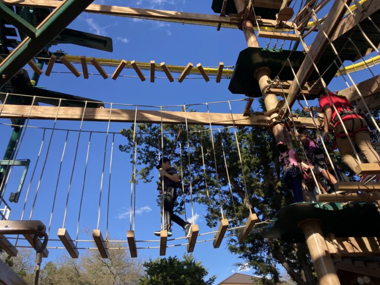 soft adventure ropes course at Natural Bridge Caverns