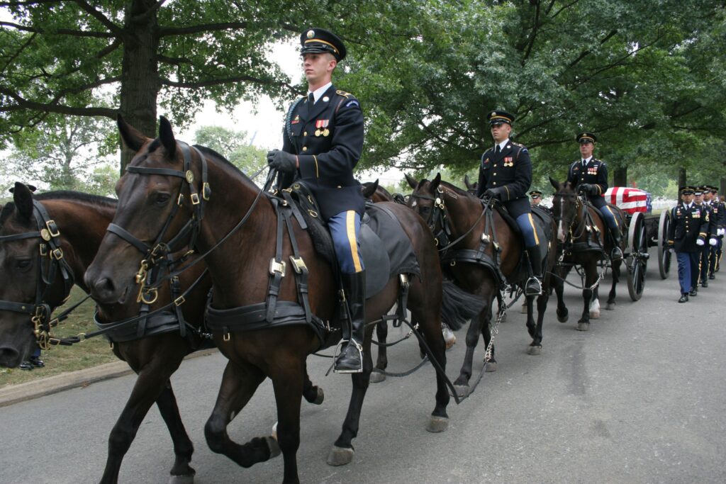 Funeral procession at Arlington National Cemetery