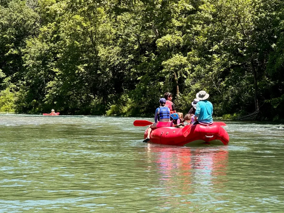 Soft adventure family river float trip Current River Missouri