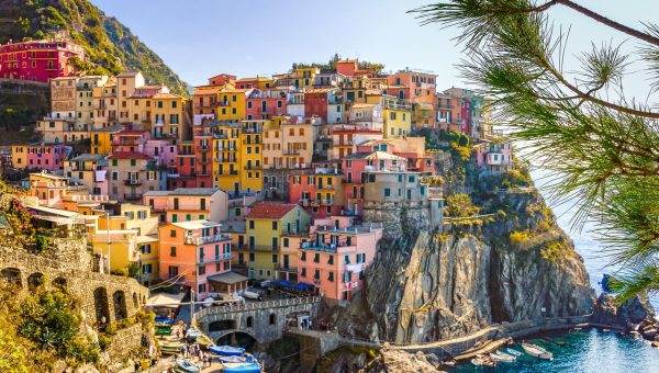 houses, cliff, sea, italy, cinque terre, mediterranean, liguria, village, travel, vacations, summer, water, nature, hills, mountain, city, italian, colorful, architecture